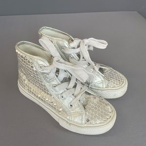 Little girls hip hop dance recital sequin high top sneakers balera size 12